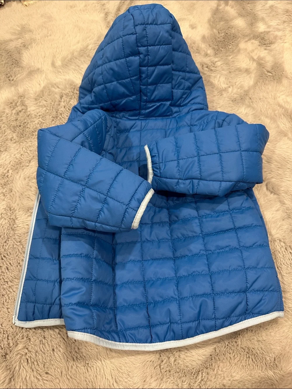 Cat & Jack Blue Quilted Hooded Puffer Jacket